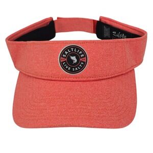 Salt Life Live Salty Visor Mens OSFM Coral Orange Performance Fishing Golf Hat